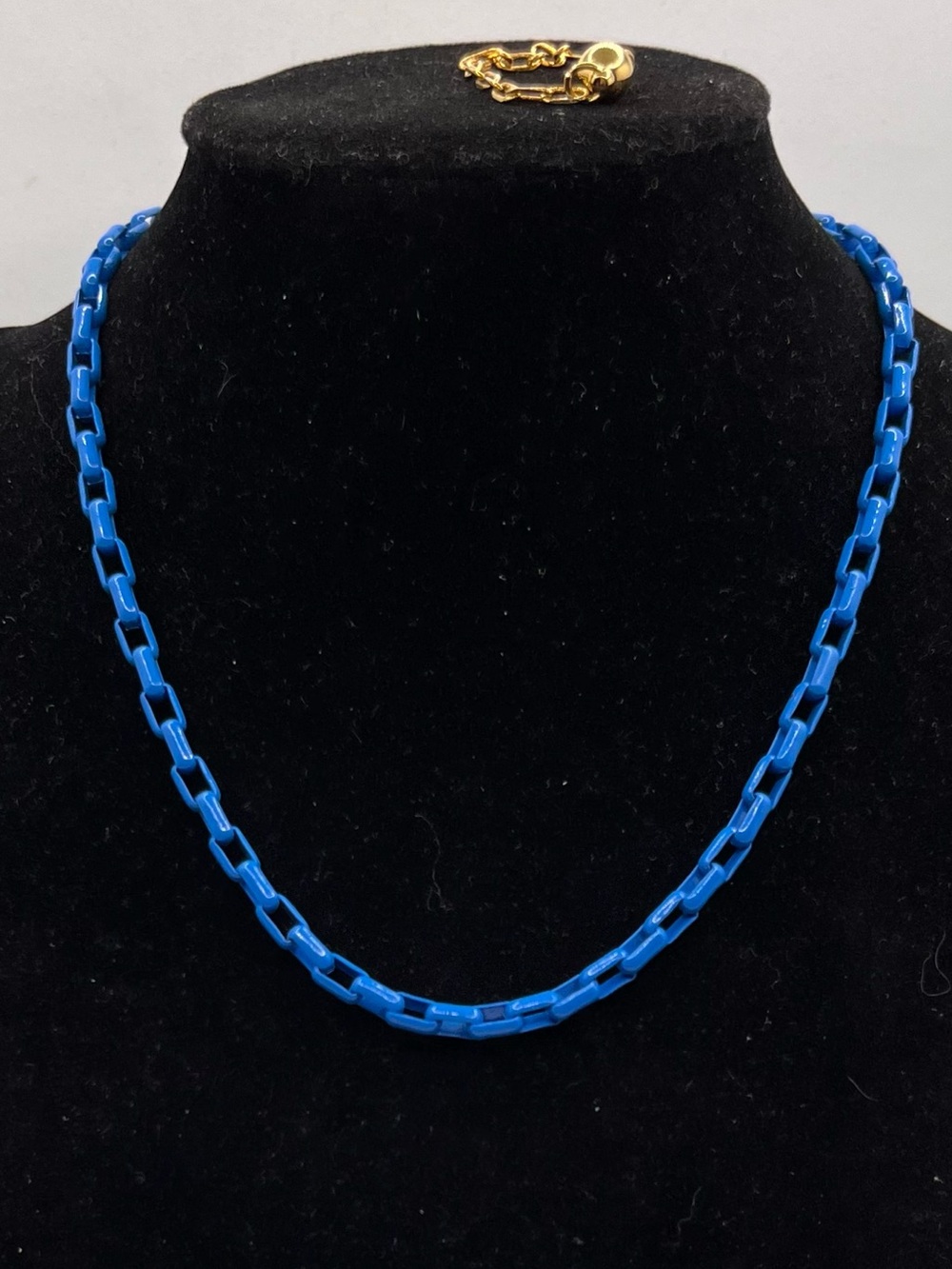 Vibrant Moroccan Blue Chain Link Necklace for Women